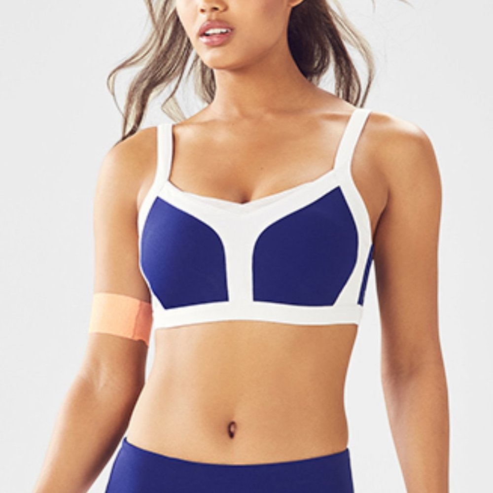 NWOT fabletics set blue black and white never worn